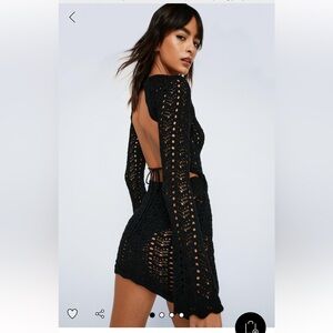 Nasty Gal Crochet Knitted Backless Mini Dress